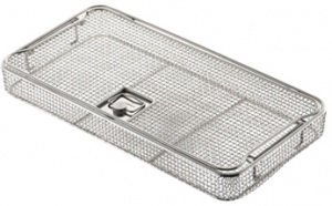 Корзина сетчатая с ручками 450х225х50 мм с крышкой